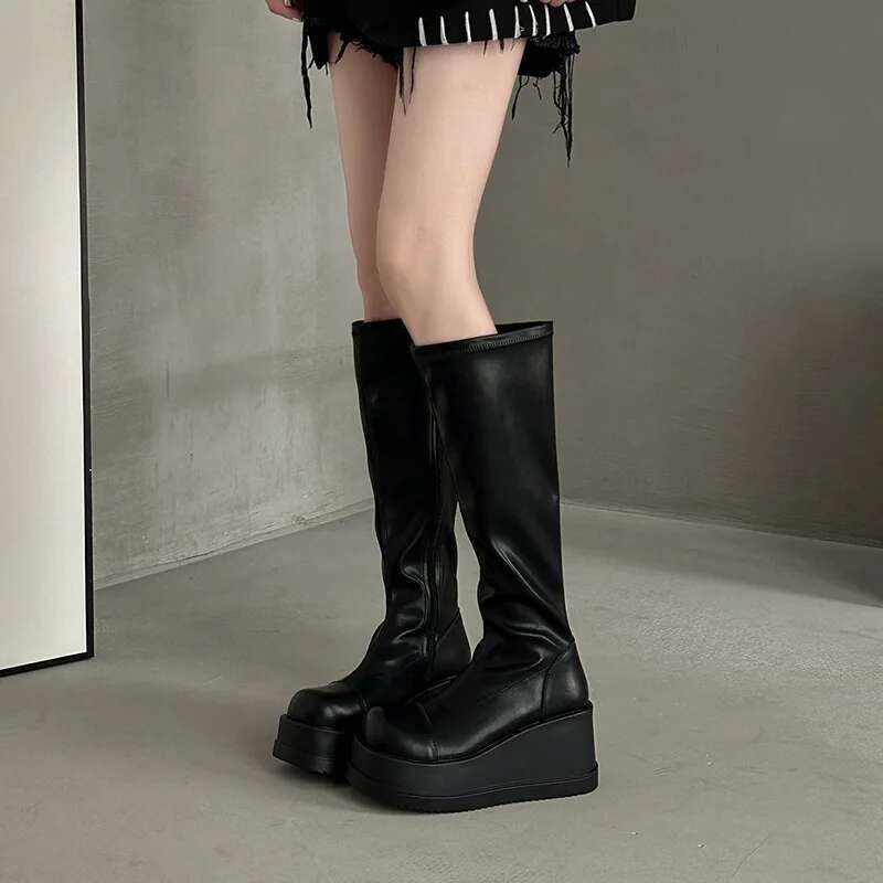 Women'S Shoes For Fall - High Boots Women Round Head Mid