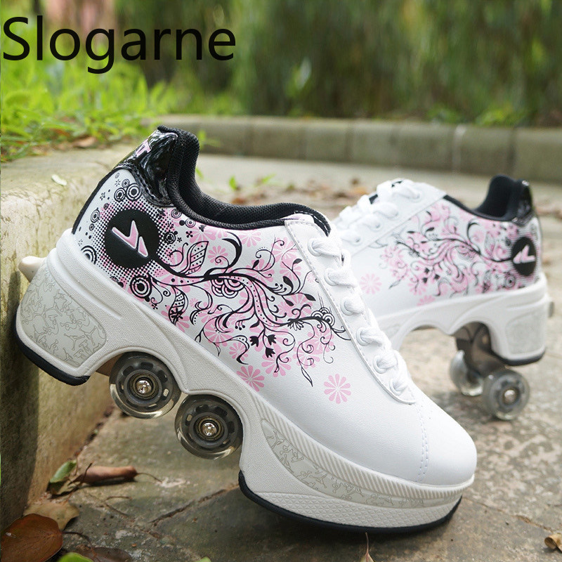 Women'S Shoes - Women 4 Wheels Deformation Roller Skates