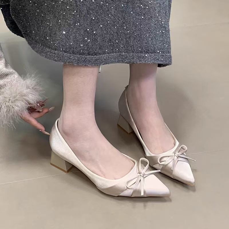 Retro Mid-length Single Shoes  - Women Shoes Heels review and price