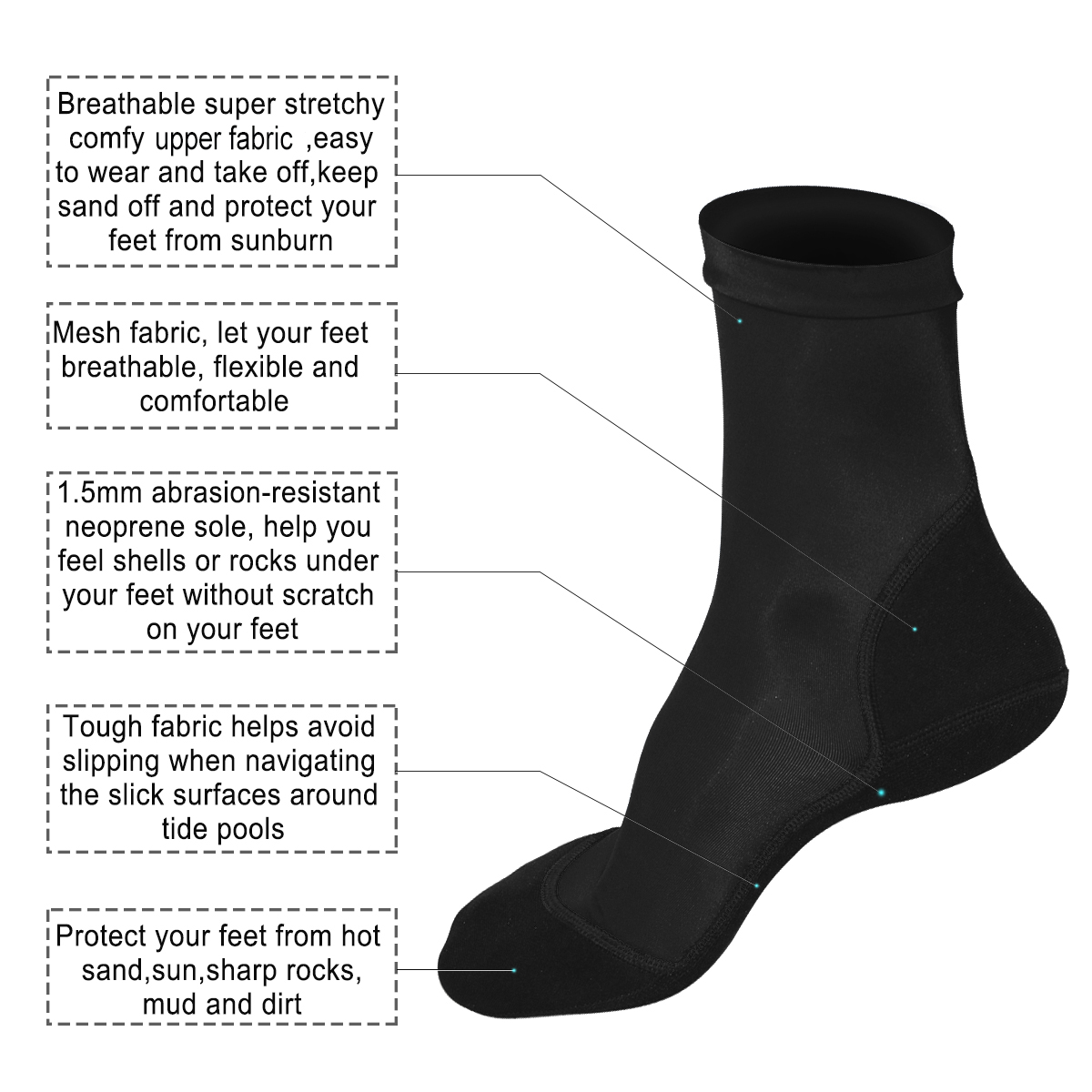 Neoprene Fin Socks for Sand Be - Women'S Shoes For Neuropathy review and price