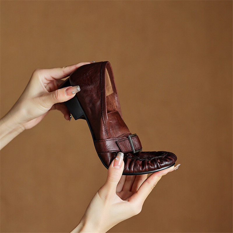 New Autumn Genuine Leather Wom - Women Shoes Heels review and price
