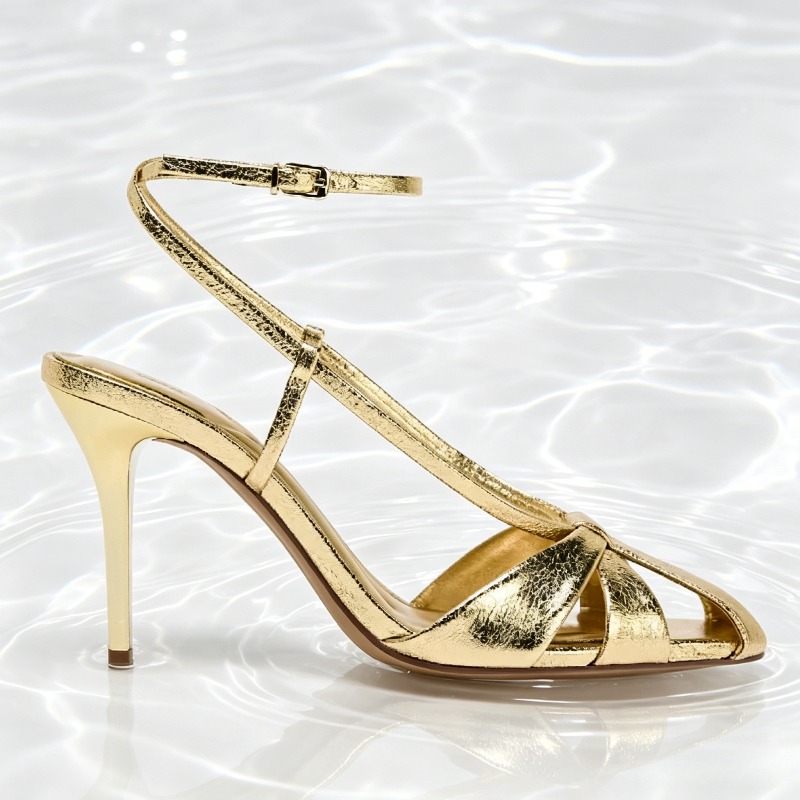 Fashion Gold Thin Heeled Sanda - Women Shoes Branded review and price