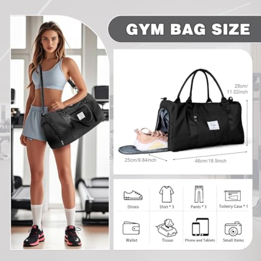 Small Black Sports Gym Duffel  - Women'S Shoes review and price