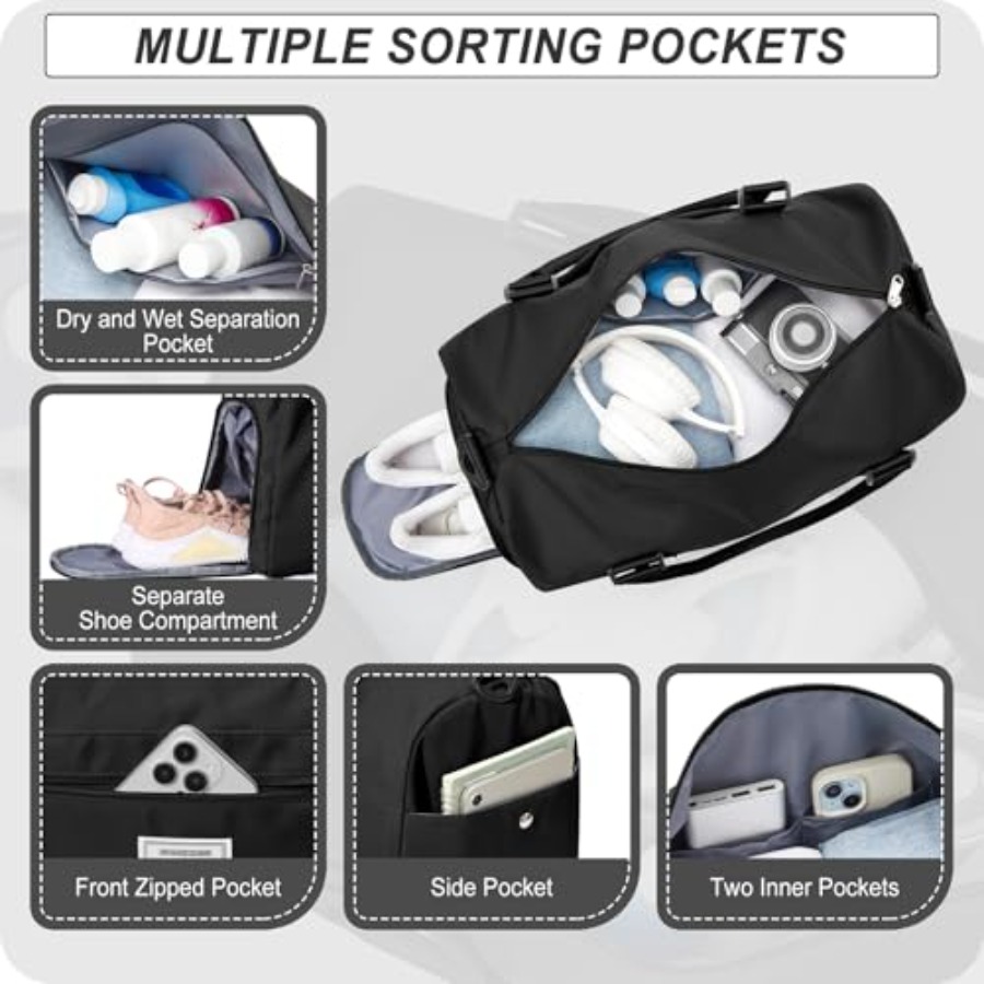 Small Black Sports Gym Duffel  - Women'S Shoes review and price
